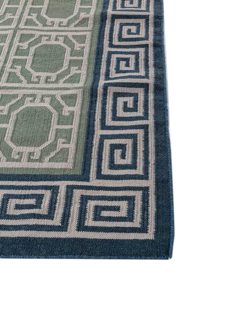 alhambra grey and black wool flat weaves Rug - Corner