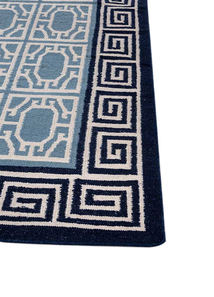alhambra ivory wool flat weaves Rug - Corner