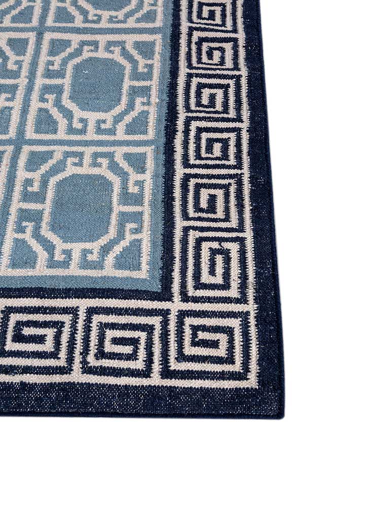 alhambra ivory wool flat weaves Rug - Corner