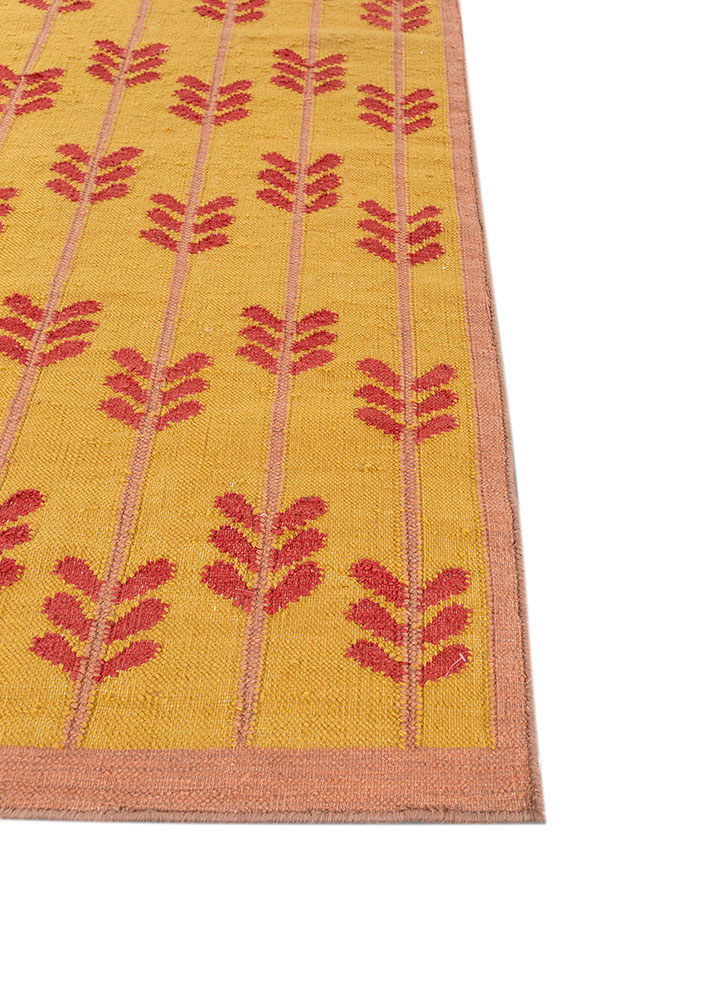 orenda gold wool flat weaves Rug - Corner