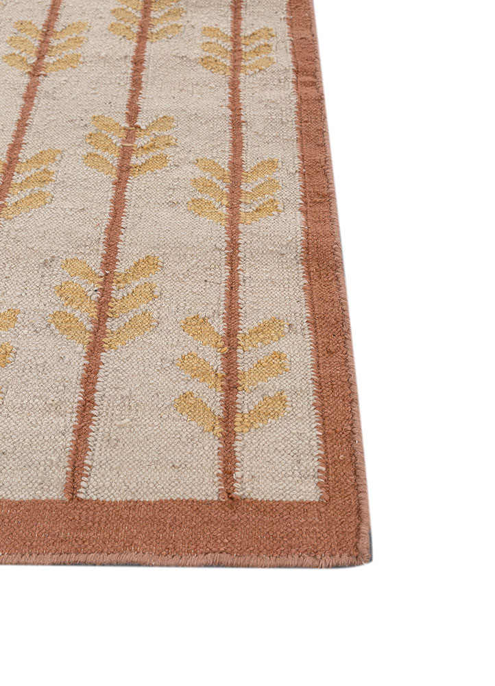 orenda ivory wool flat weaves Rug - Corner