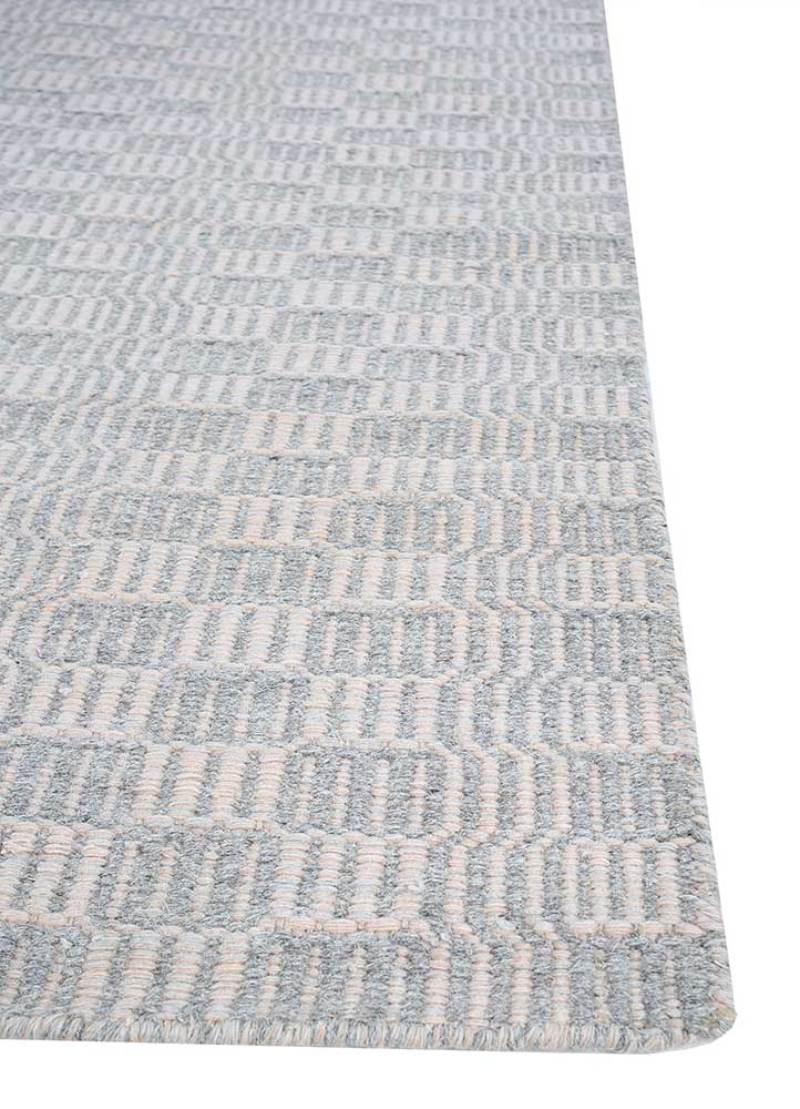 abrash grey and black wool flat weaves Rug - Corner