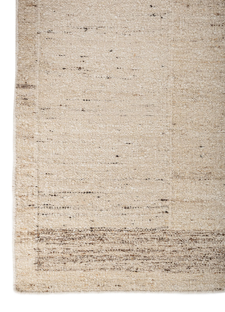 abrash ivory wool flat weaves Rug - Corner