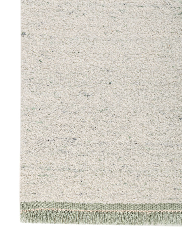 abrash blue wool flat weaves Rug - Corner