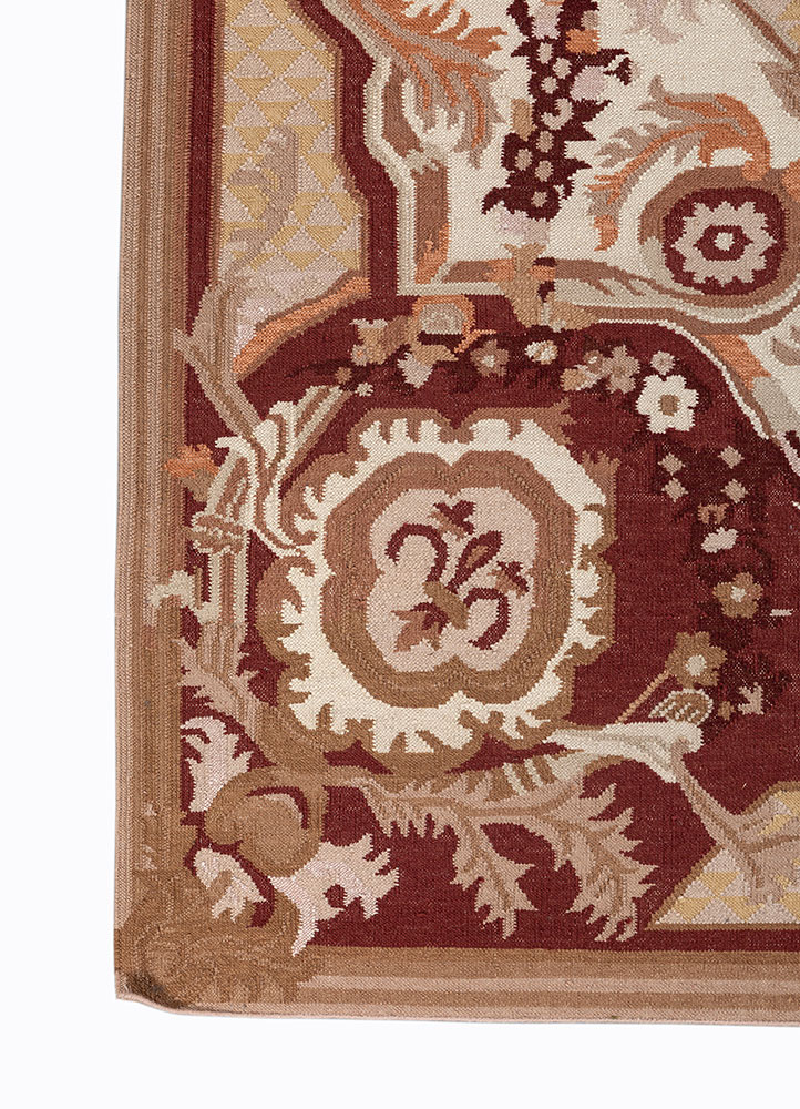 bedouin ivory wool flat weaves Rug - Corner