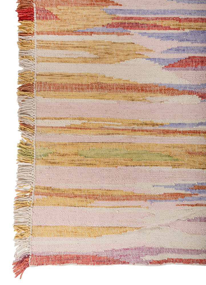 indusbar multi wool flat weaves Rug - Corner