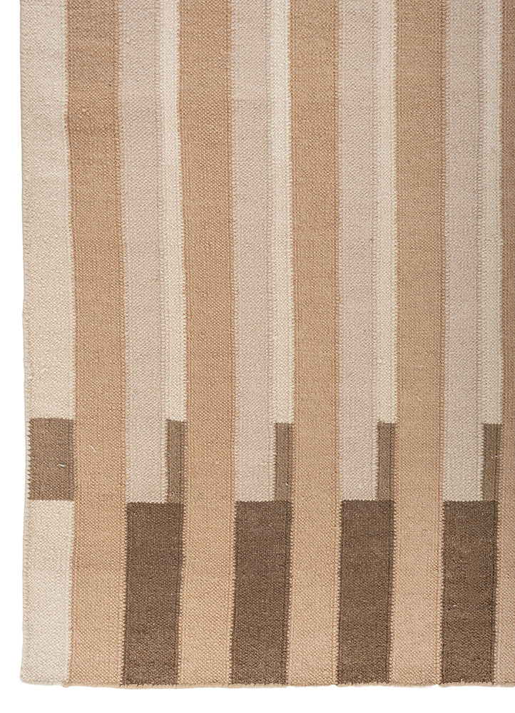 indusbar grey and black wool flat weaves Rug - Corner