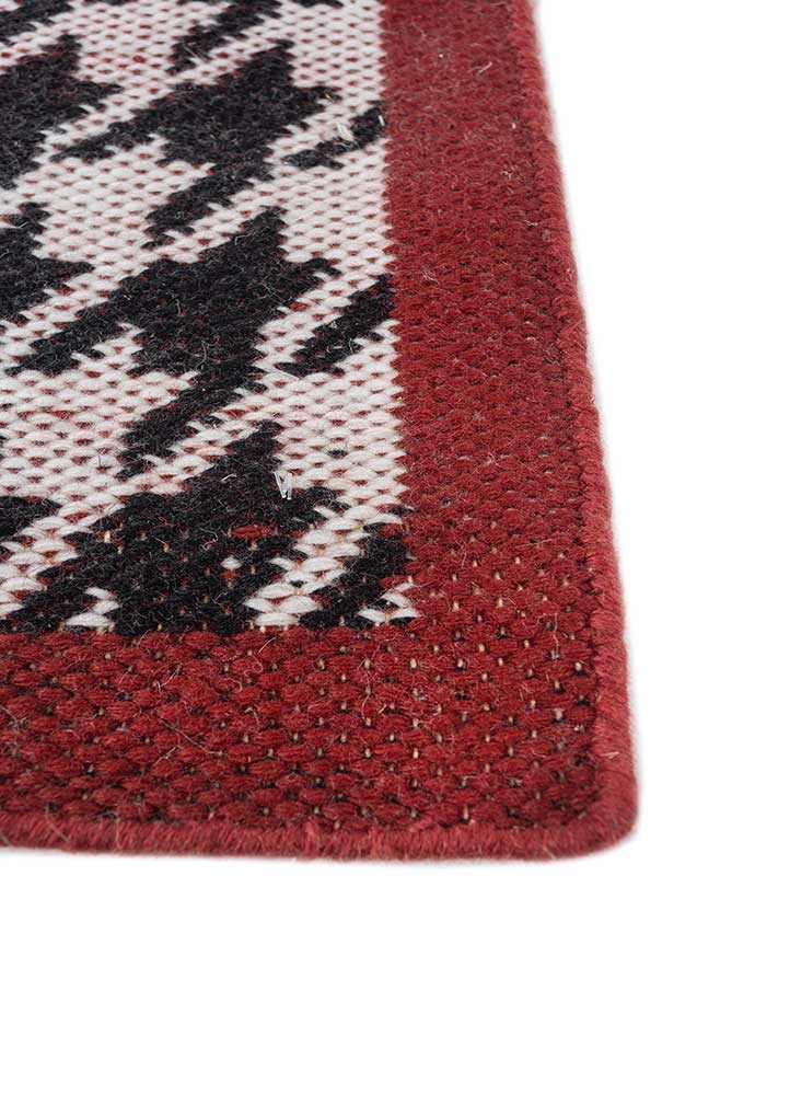 alhambra grey and black wool and viscose flat weaves Rug - Corner