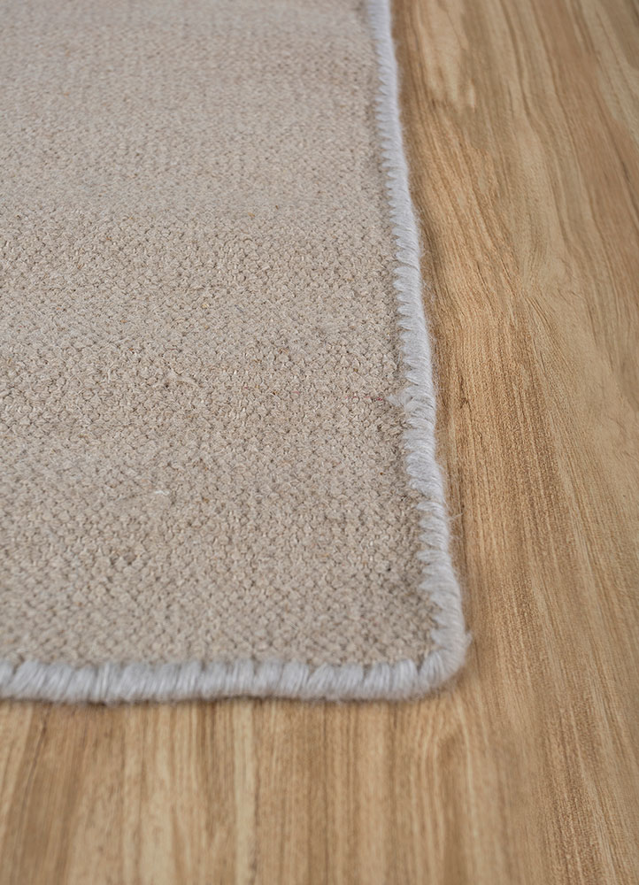 checkers grey and black wool flat weaves Rug - Corner