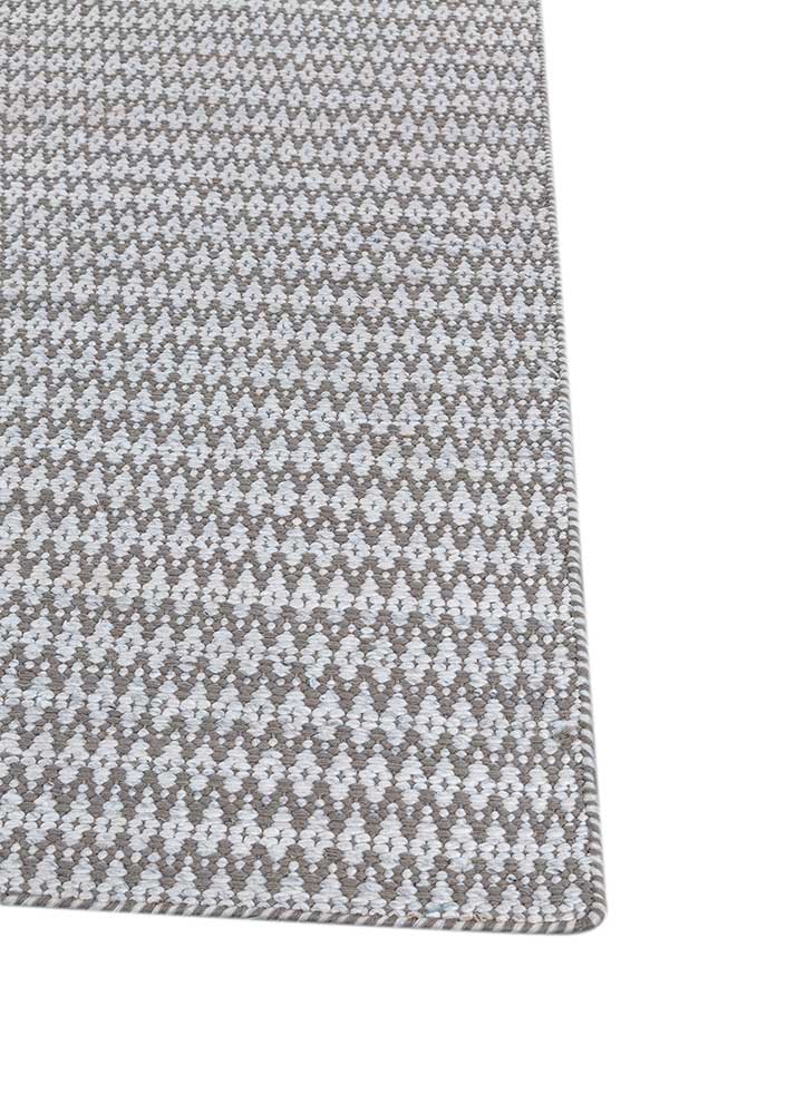 abrash grey and black wool flat weaves Rug - Corner