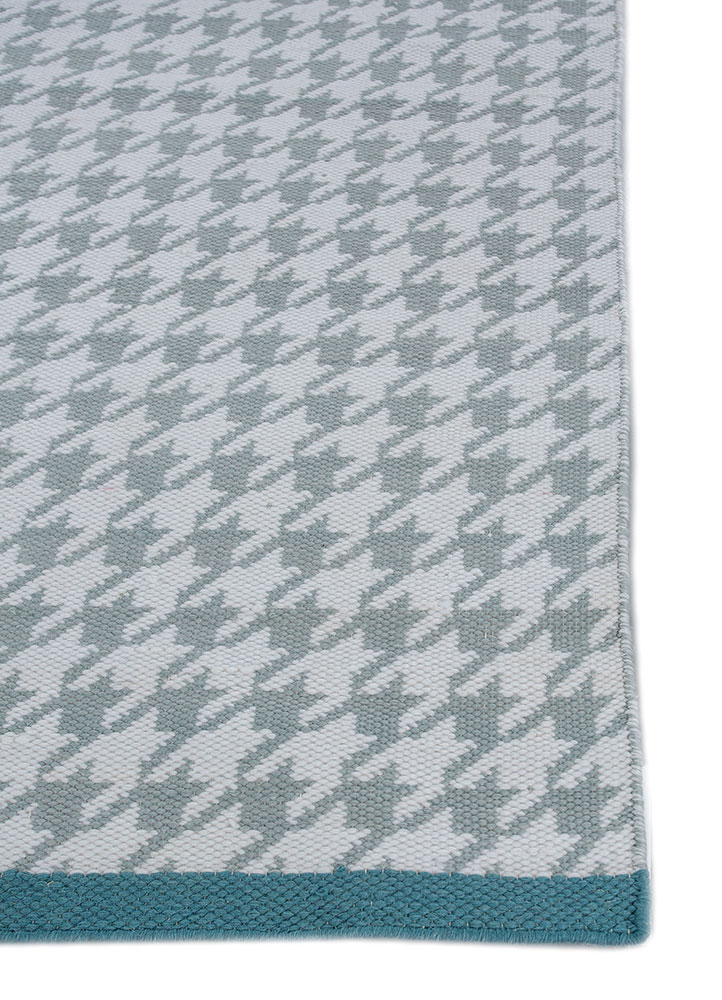 alhambra blue wool flat weaves Rug - Corner