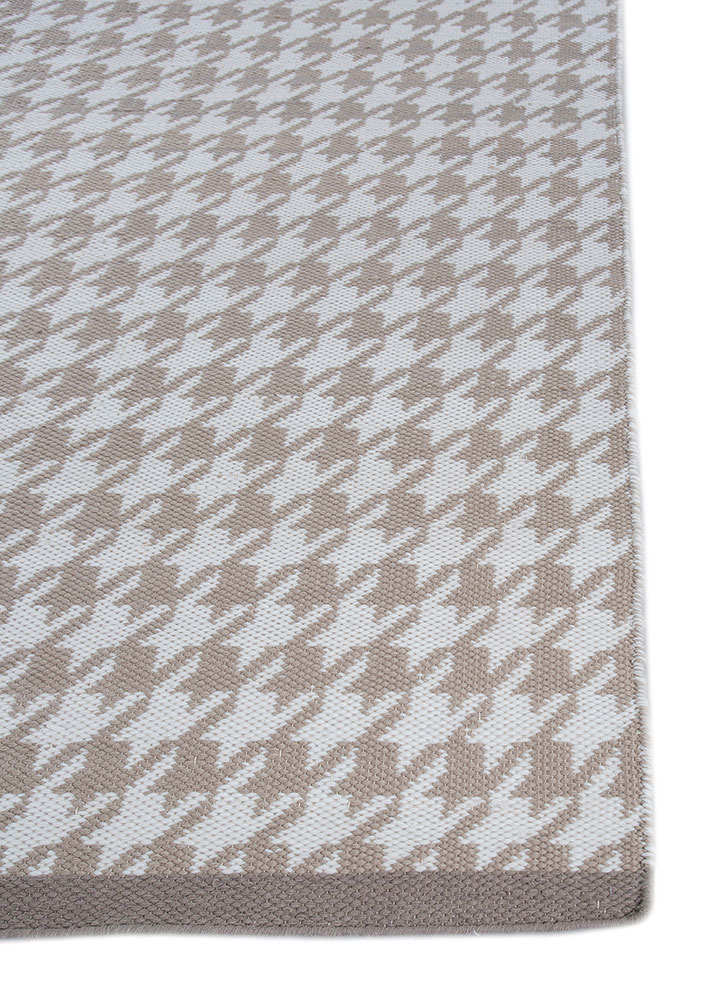 alhambra beige and brown wool flat weaves Rug - Corner