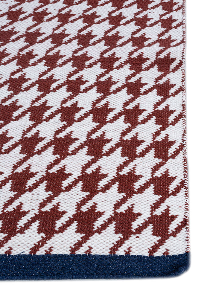 alhambra red and orange wool flat weaves Rug - Corner