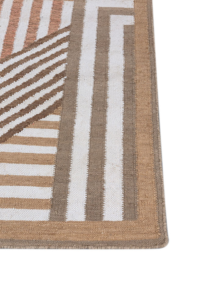 alhambra ivory wool flat weaves Rug - Corner