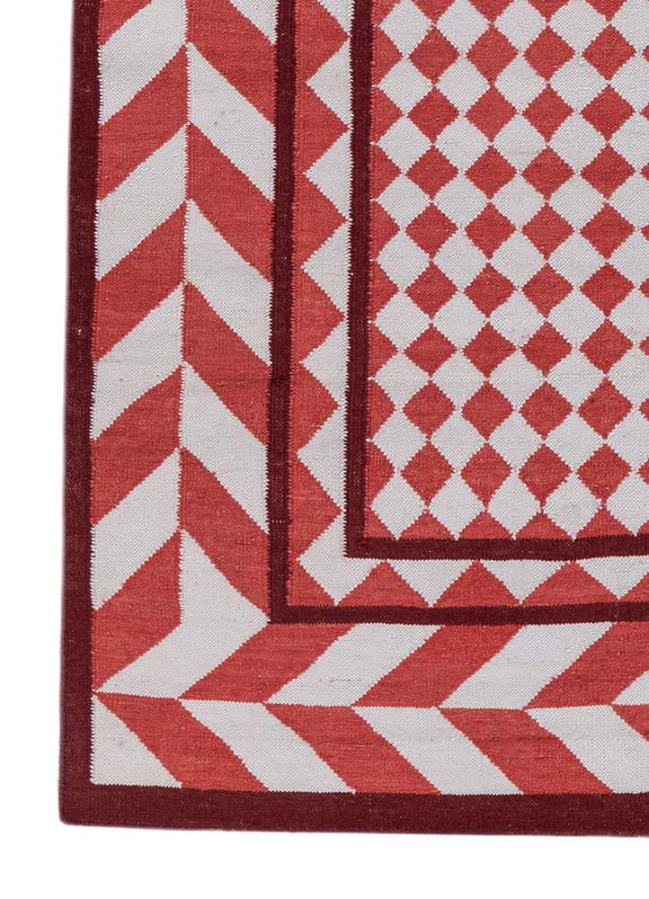 alhambra ivory wool flat weaves Rug - Corner