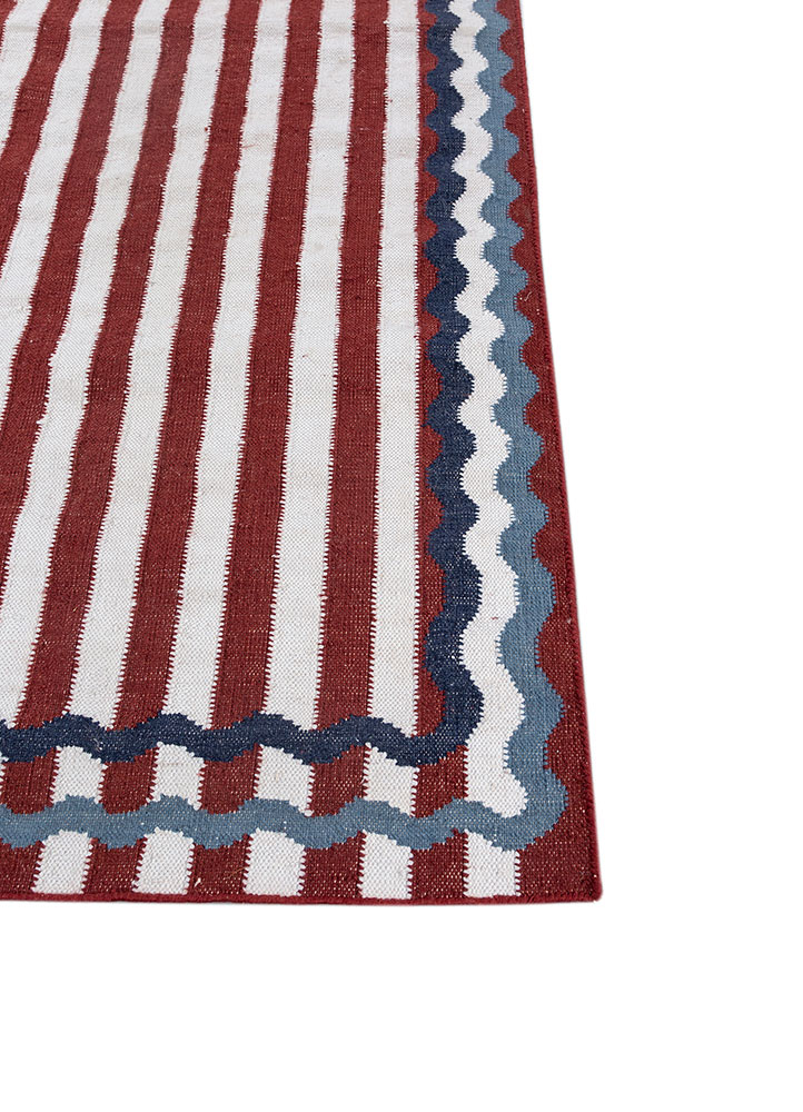alhambra ivory wool flat weaves Rug - Corner