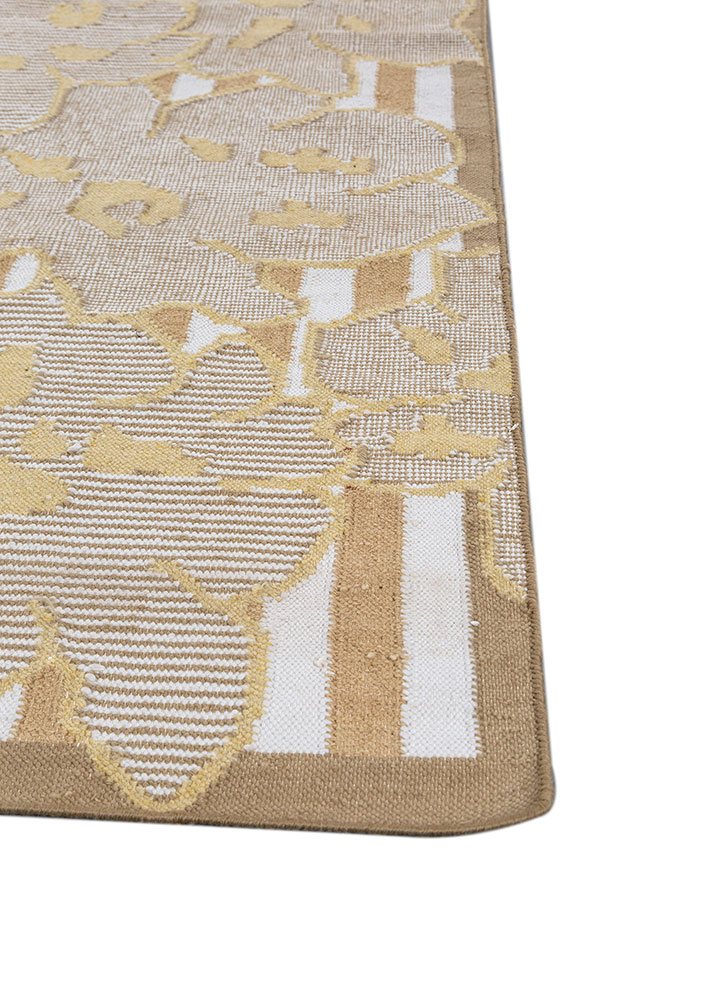 alhambra ivory wool flat weaves Rug - Corner