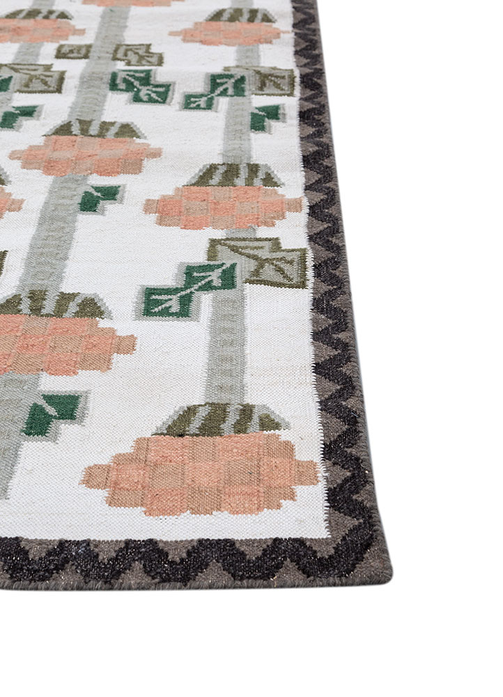orenda ivory wool flat weaves Rug - Corner
