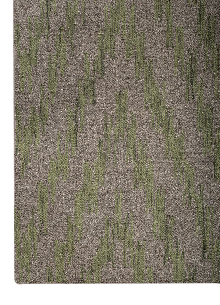 indusbar grey and black wool and viscose flat weaves Rug - Corner