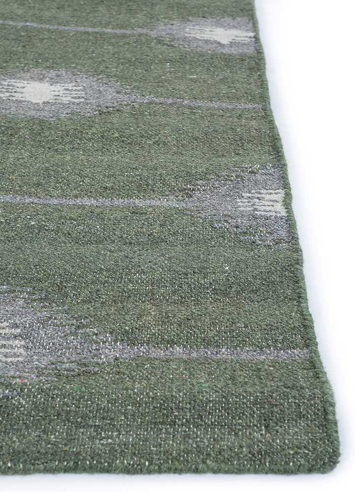 indusbar grey and black wool and viscose flat weaves Rug - Corner