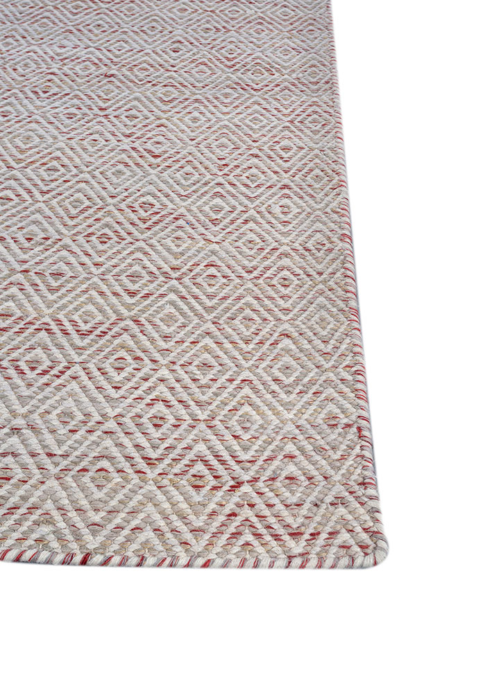 abrash blue wool and viscose flat weaves Rug - Corner