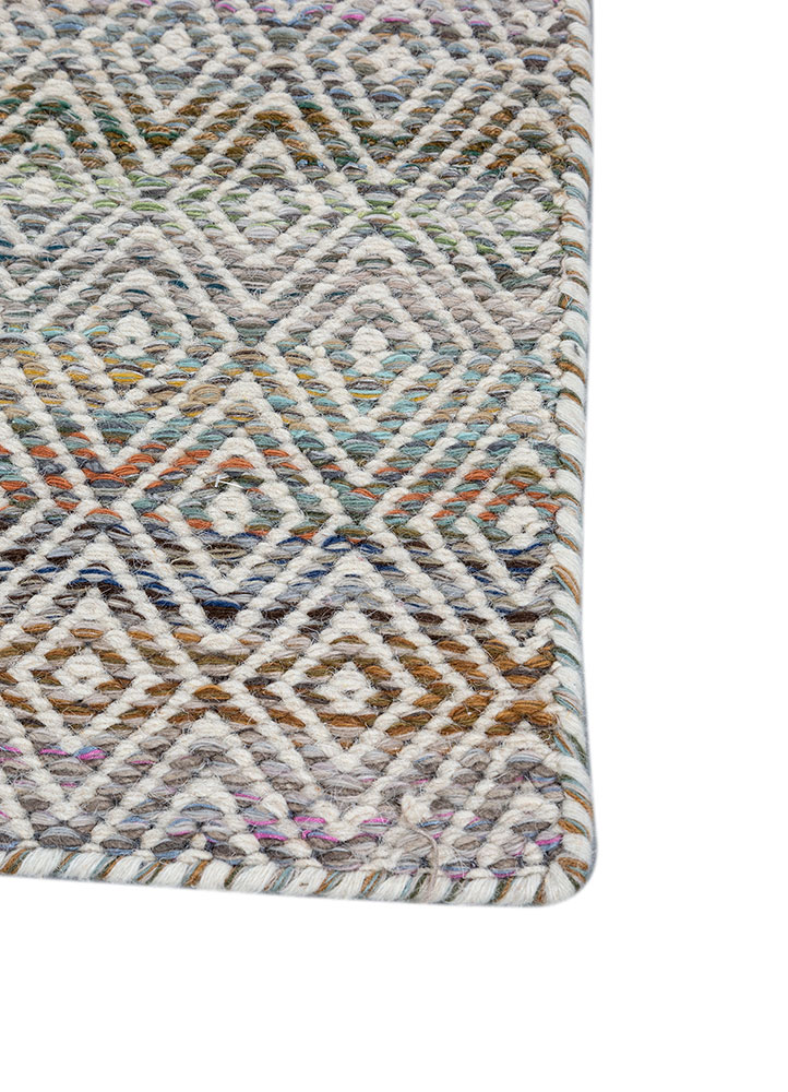 abrash grey and black wool and viscose flat weaves Rug - Corner