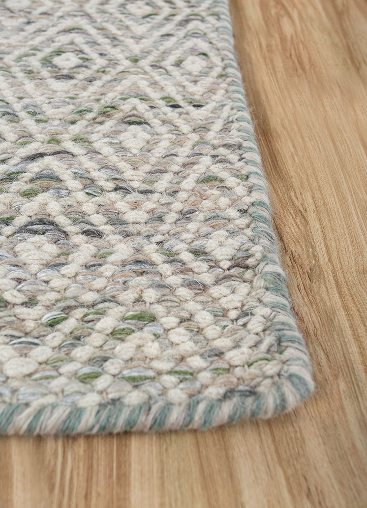 abrash grey and black wool and viscose flat weaves Rug - Corner
