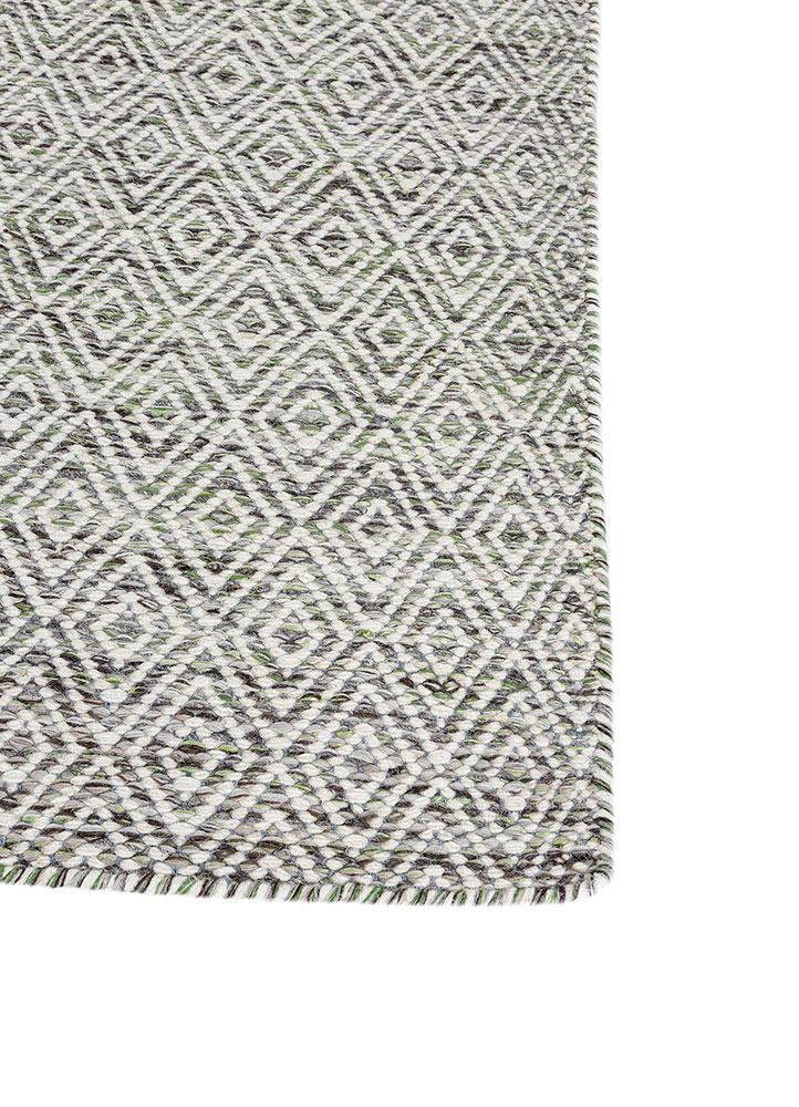 abrash grey and black wool and viscose flat weaves Rug - Corner