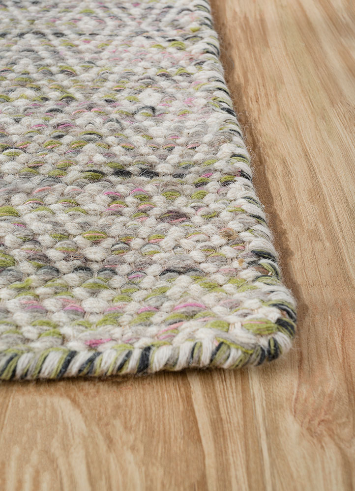 abrash beige and brown wool and viscose flat weaves Rug - Corner