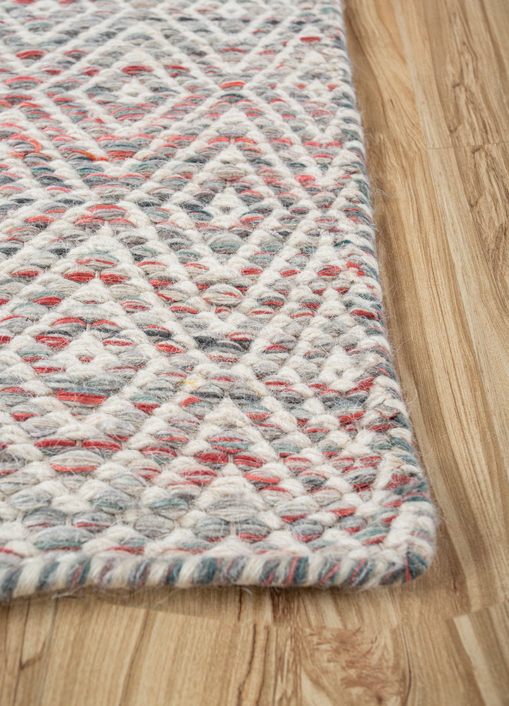 abrash green wool and viscose flat weaves Rug - Corner