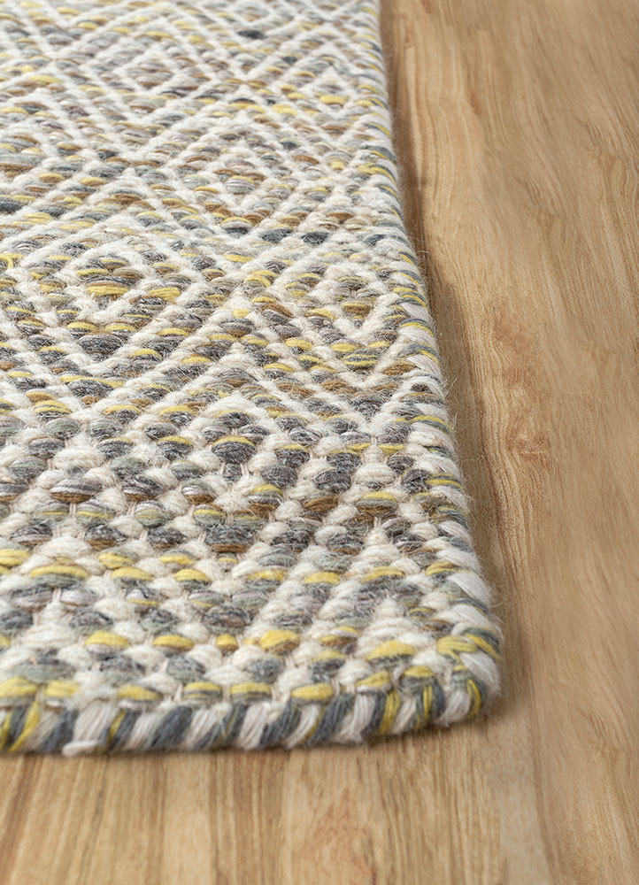 abrash red and orange wool and viscose flat weaves Rug - Corner
