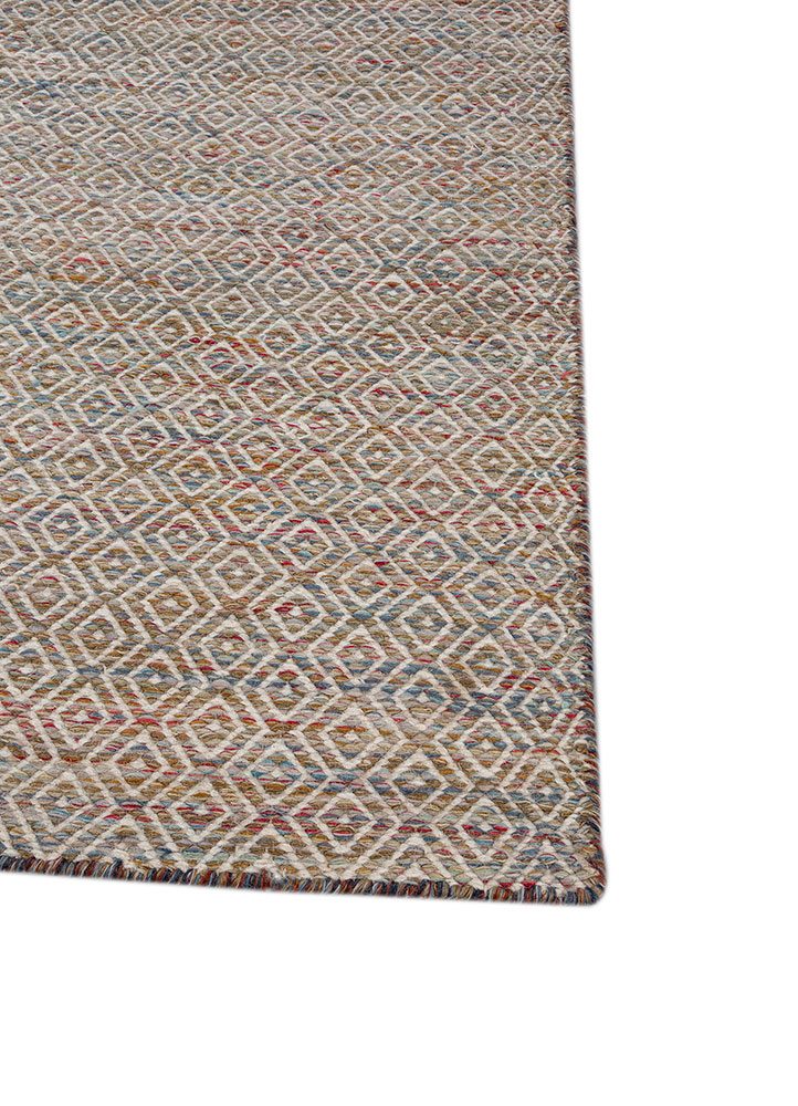 abrash gold wool and viscose flat weaves Rug - Corner