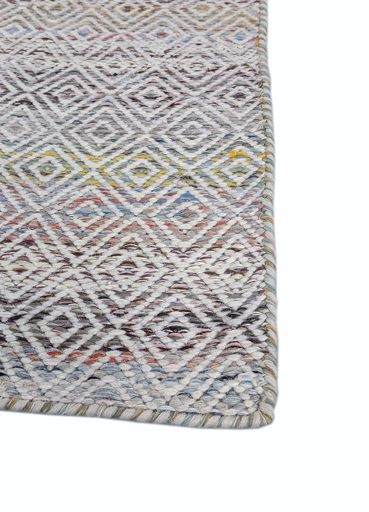 abrash gold wool and viscose flat weaves Rug - Corner