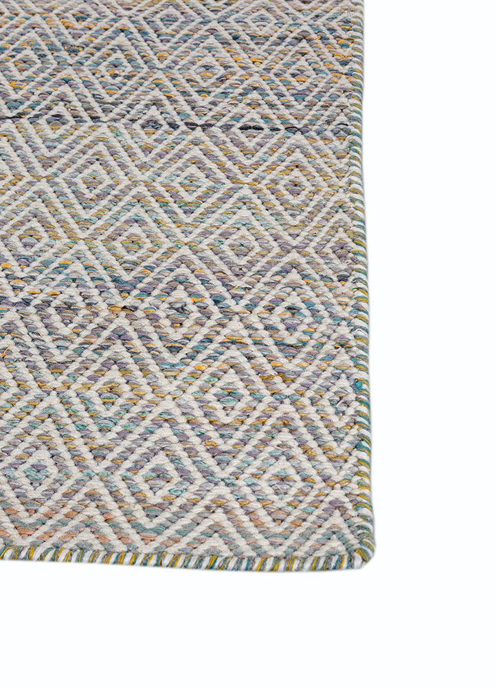 abrash gold wool and viscose flat weaves Rug - Corner