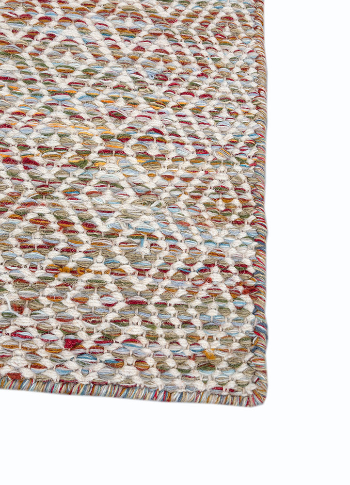 abrash pink and purple wool and viscose flat weaves Rug - Corner