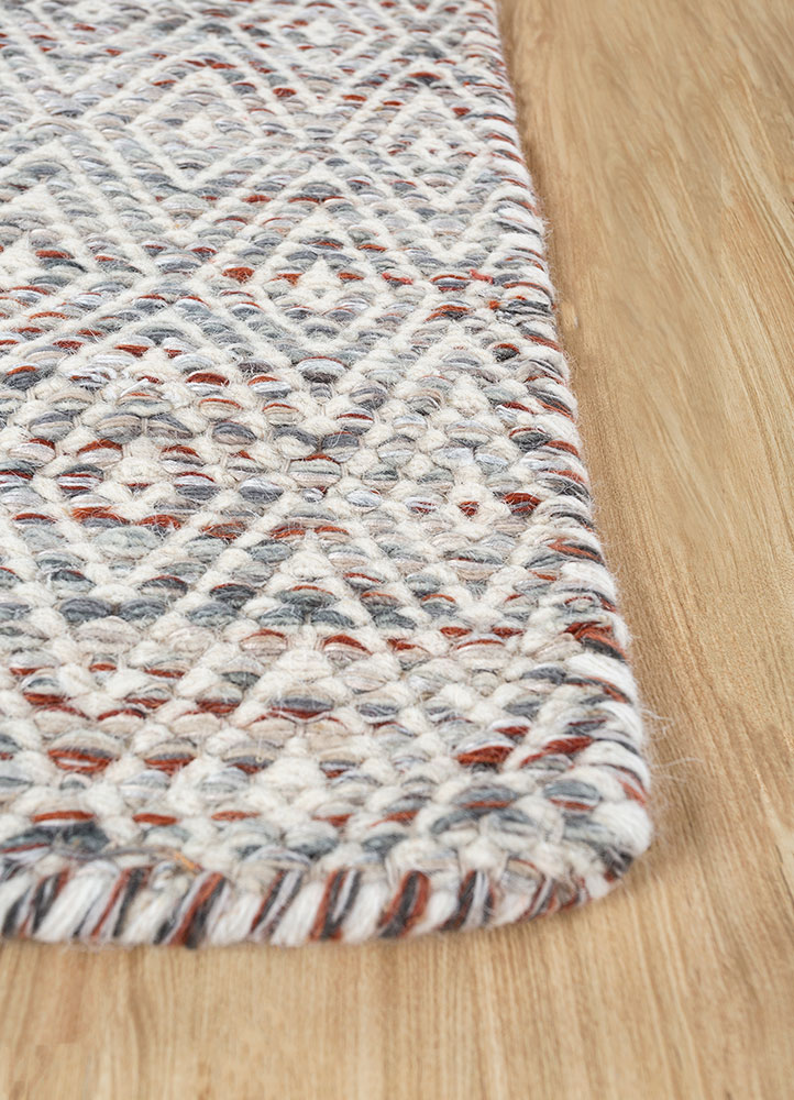 abrash red and orange wool and viscose flat weaves Rug - Corner