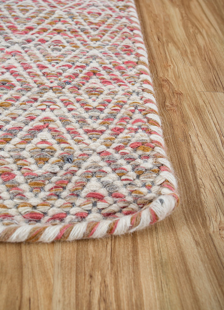 abrash pink and purple wool and viscose flat weaves Rug - Corner