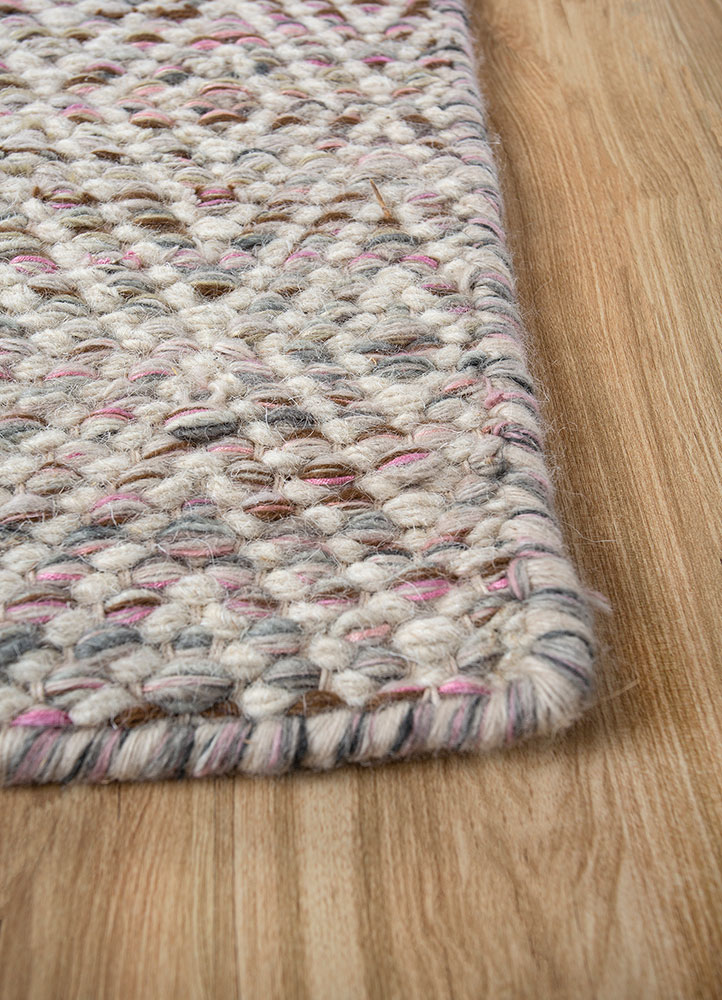 abrash beige and brown wool and viscose flat weaves Rug - Corner