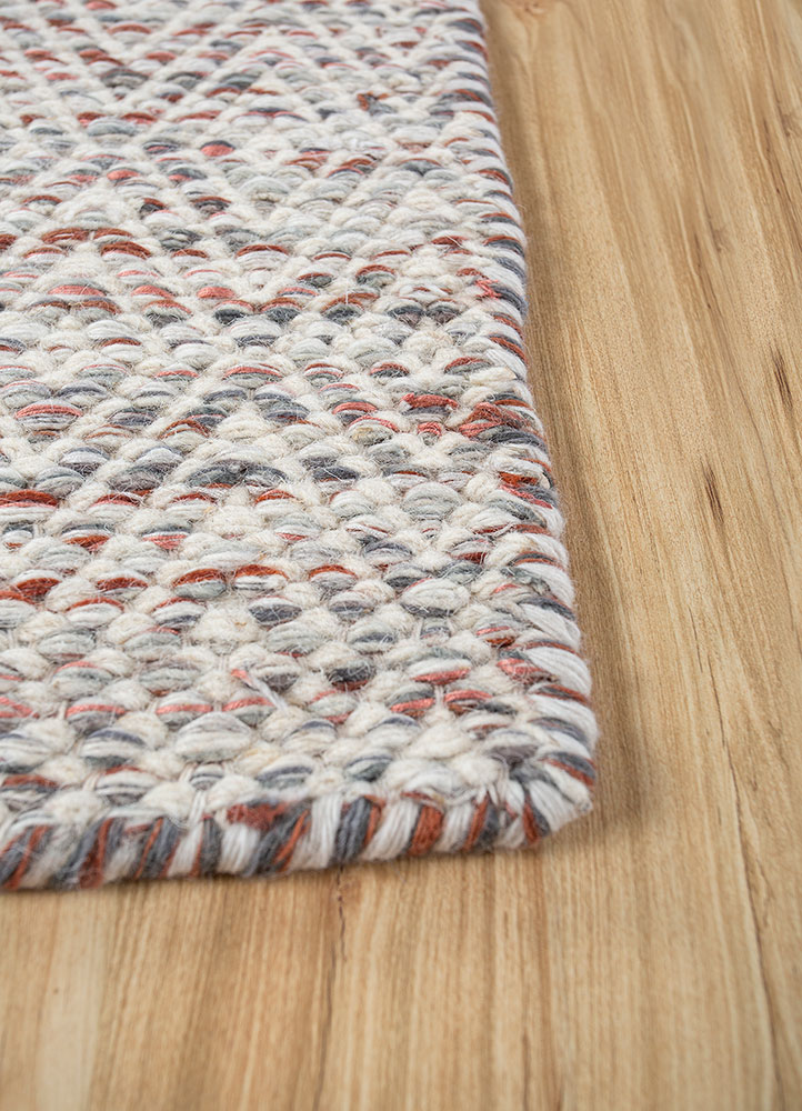 abrash blue wool and viscose flat weaves Rug - Corner