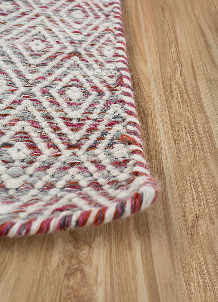 abrash blue wool and viscose flat weaves Rug - Corner