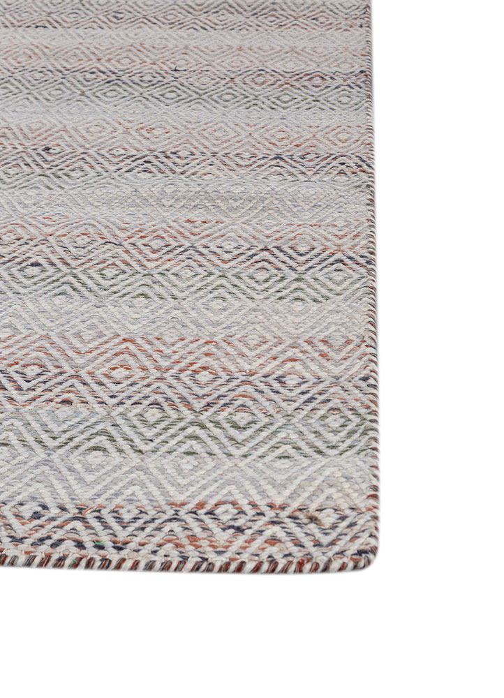abrash grey and black wool and viscose flat weaves Rug - Corner