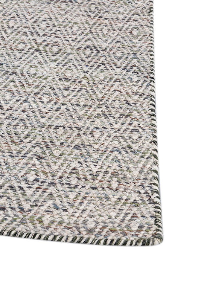 abrash grey and black wool and viscose flat weaves Rug - Corner