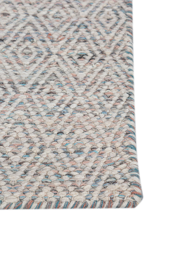 abrash pink and purple wool and viscose flat weaves Rug - Corner