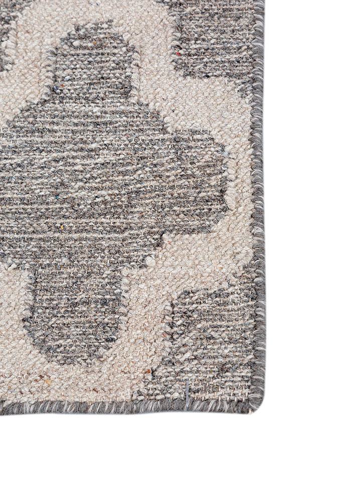 indusbar grey and black wool and viscose flat weaves Rug - Corner
