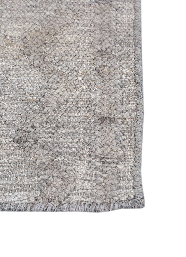 bedouin grey and black wool and viscose flat weaves Rug - Corner