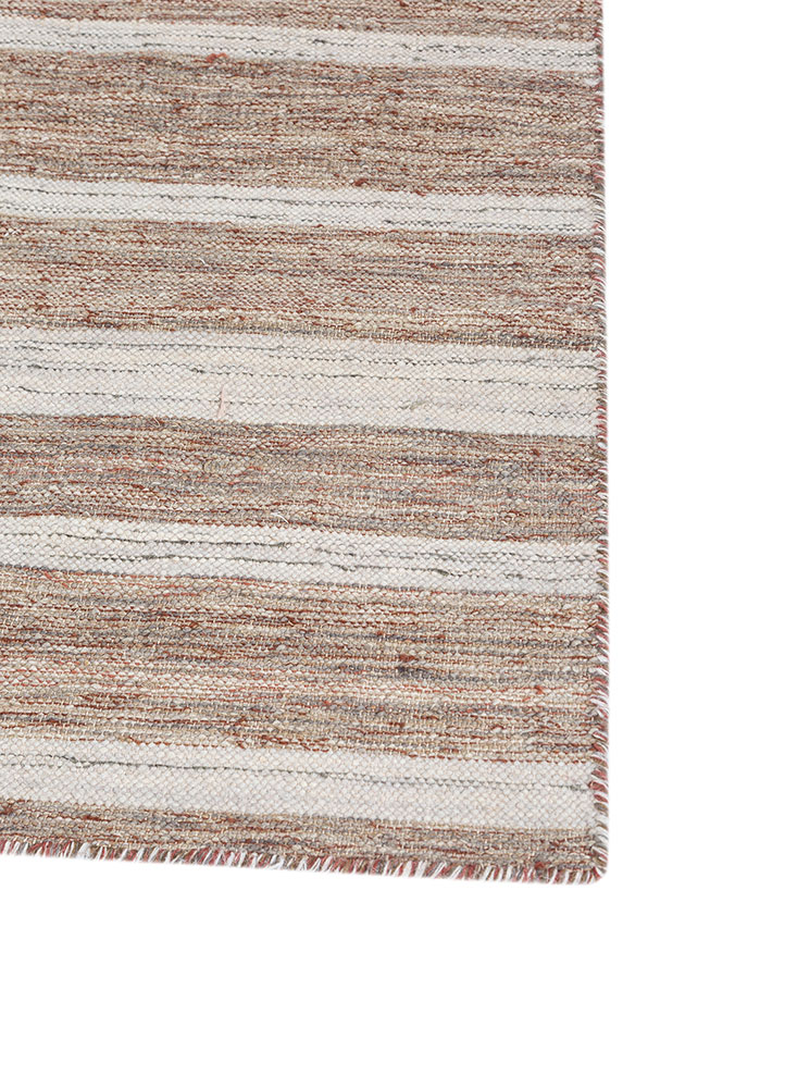 abrash blue wool and viscose flat weaves Rug - Corner
