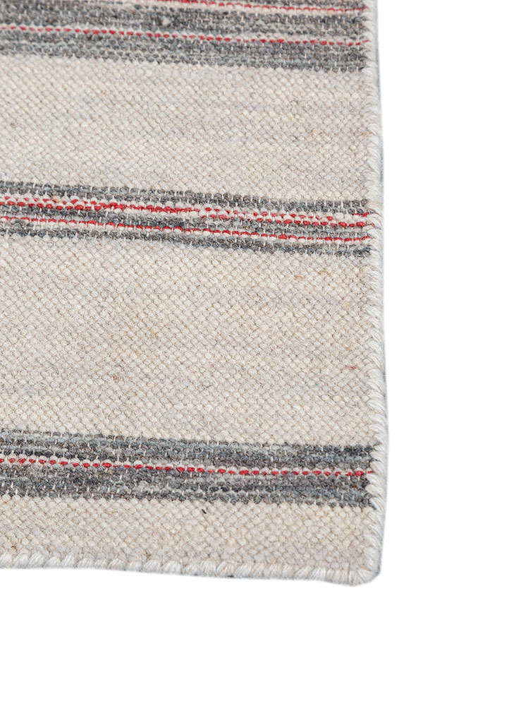 abrash grey and black wool and viscose flat weaves Rug - Corner