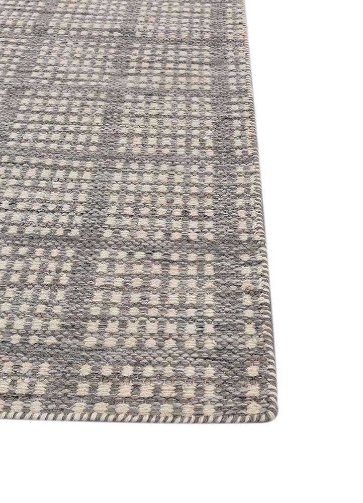 abrash grey and black wool and viscose flat weaves Rug - Corner