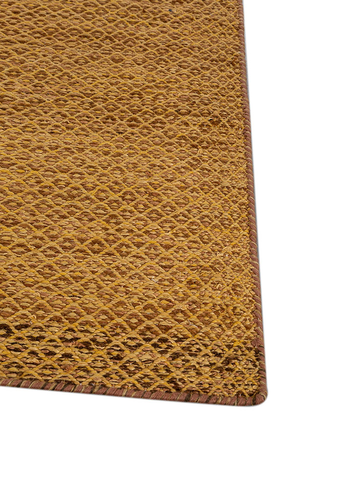 abrash red and orange wool and viscose flat weaves Rug - Corner
