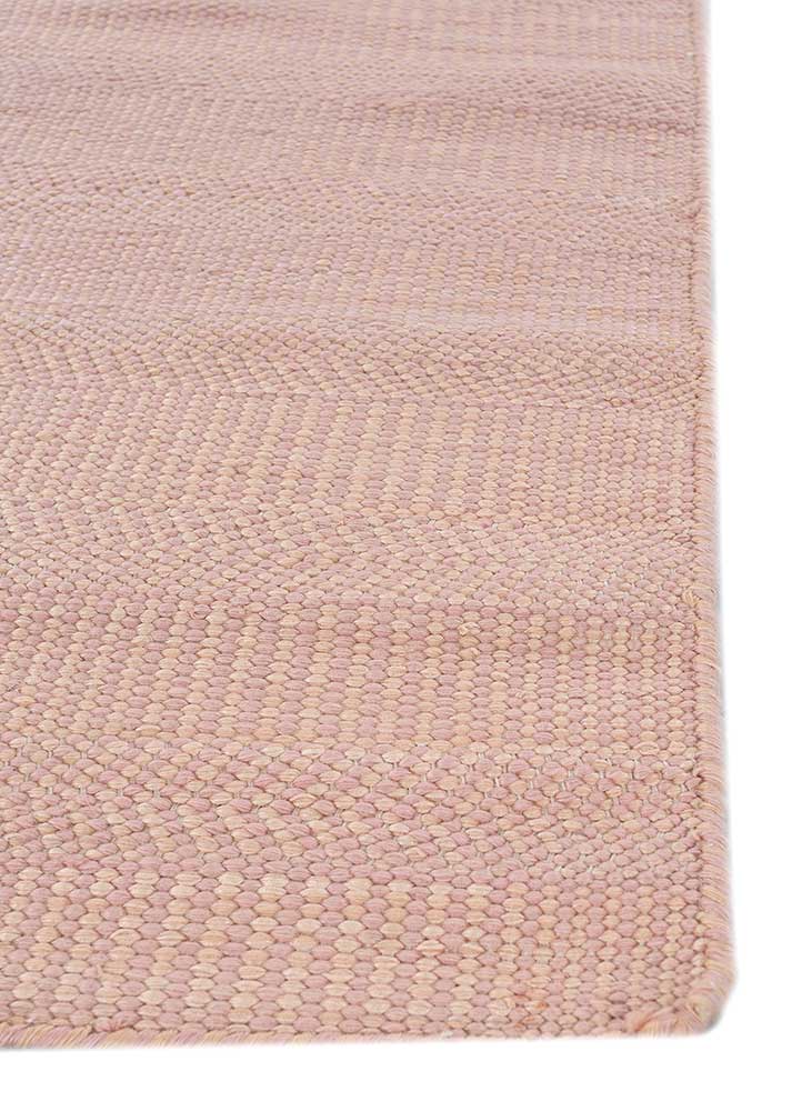 abrash pink and purple wool and viscose flat weaves Rug - Corner